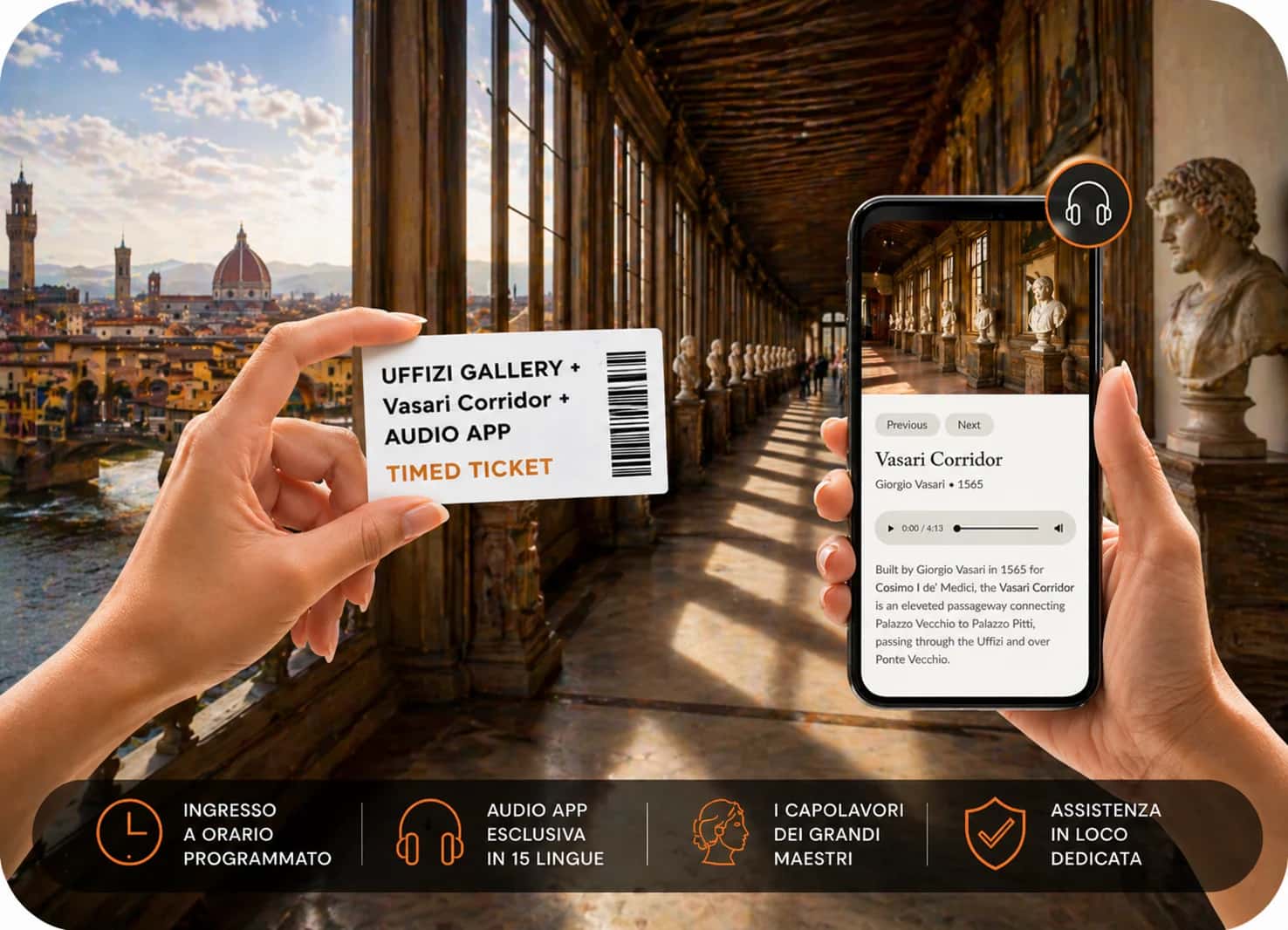 Ingresso e biglietti per Corridoio Vasariano e Galleria degli Uffizi