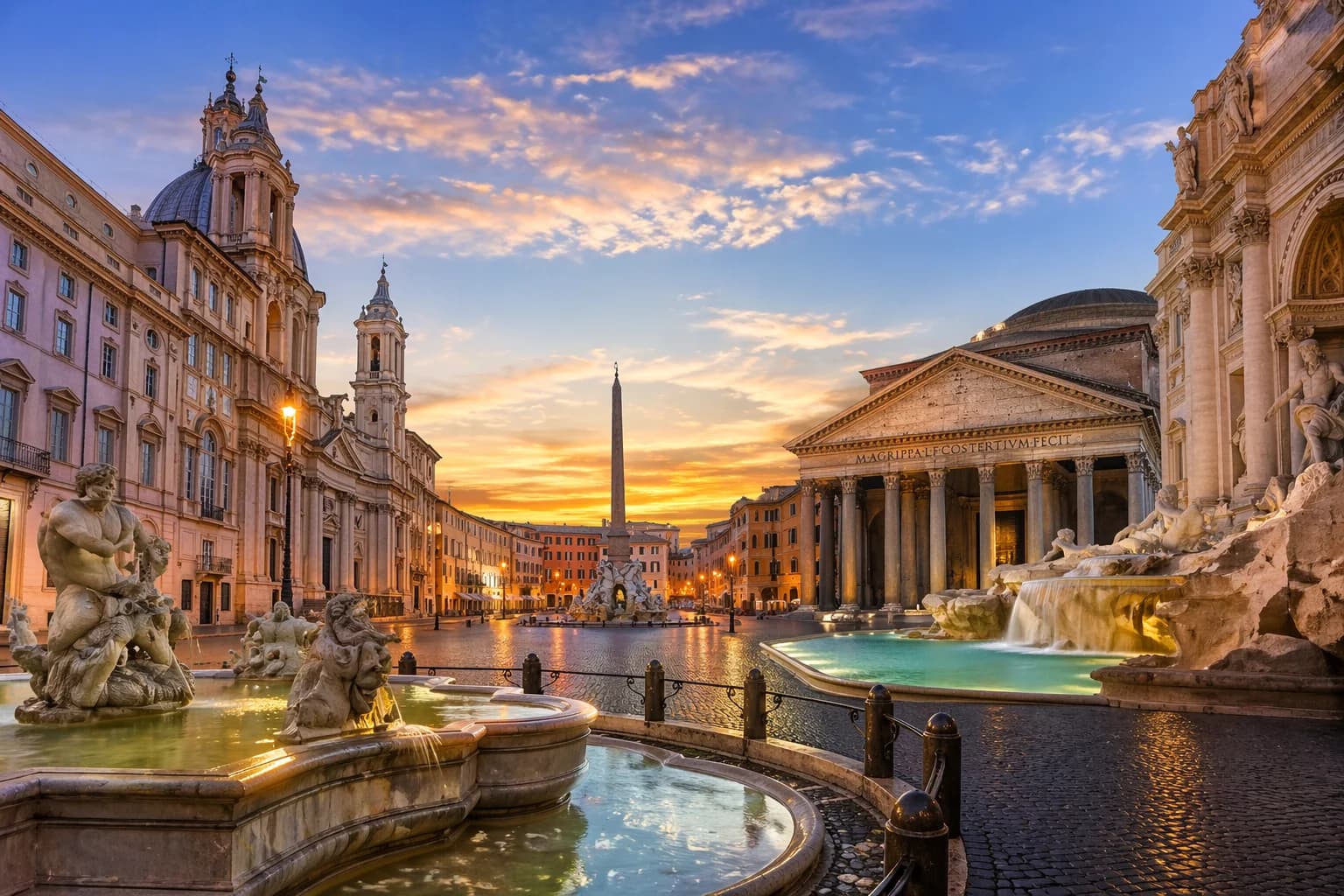 Piazza Navona, Pantheon e Fontana di Trevi