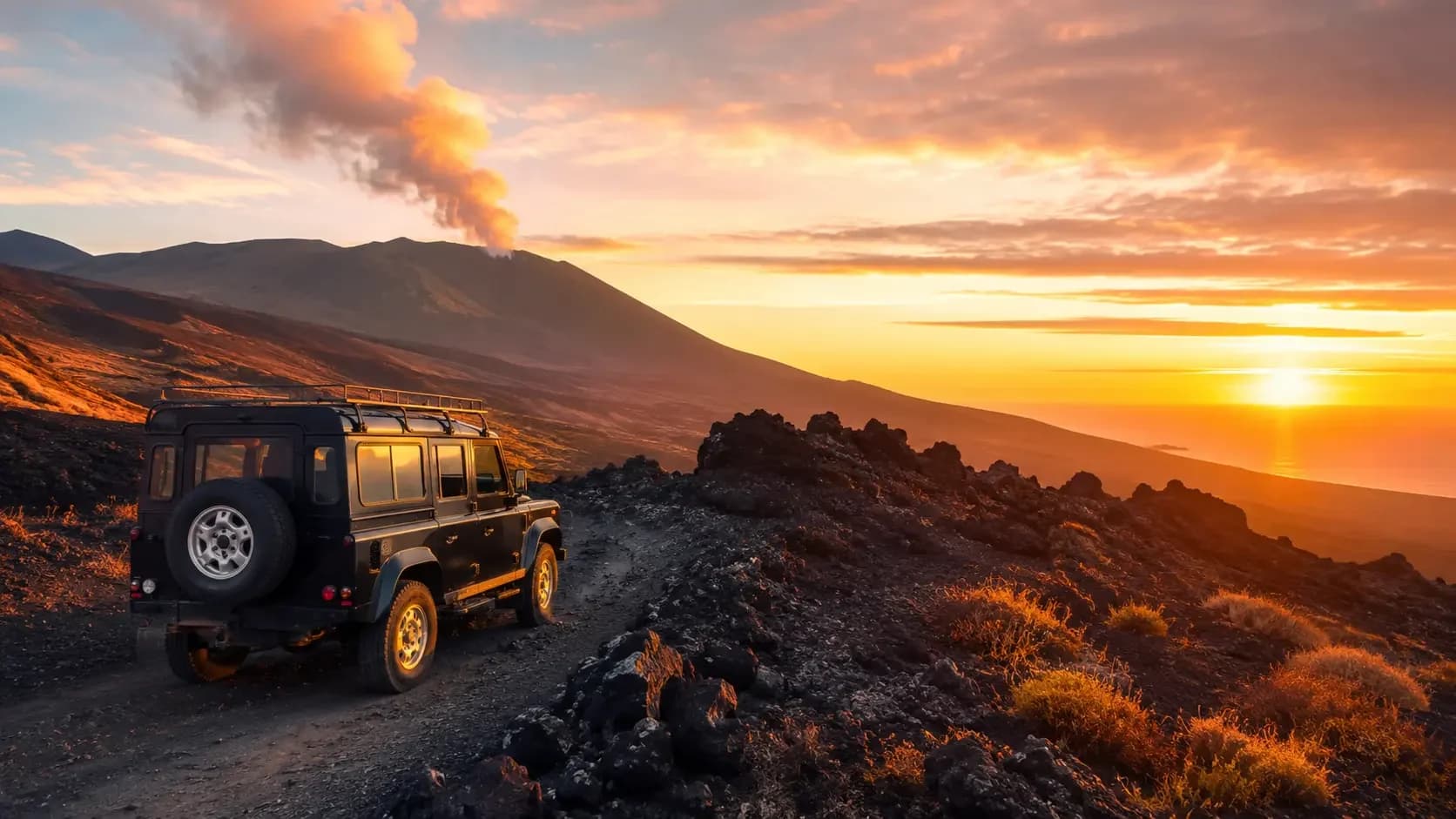 Tour dell'Etna al tramonto in Jeep